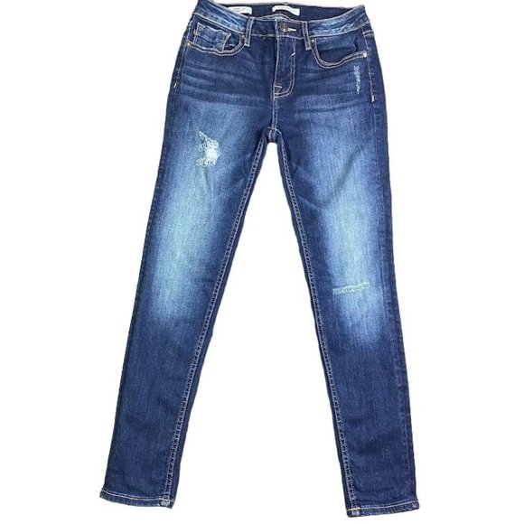 VIGOSS Thompson Tomboy Designer Jeans Mid Rise Sz 26 w/ 26.5" Inseam 3% Spandex - Picture 1 of 7